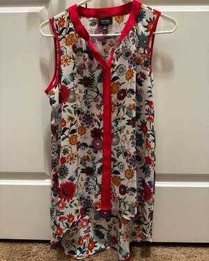 Nicole by Nicole Miller Floral Sleeveless High-Low Tunic Top